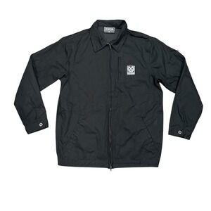 Dizzon Mens Jacket Black Full Zip Jacket Workwear‎ Size Large Canvas Trucker